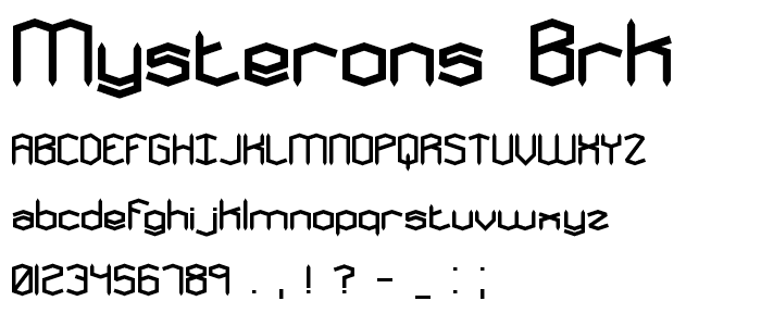Mysterons BRK font